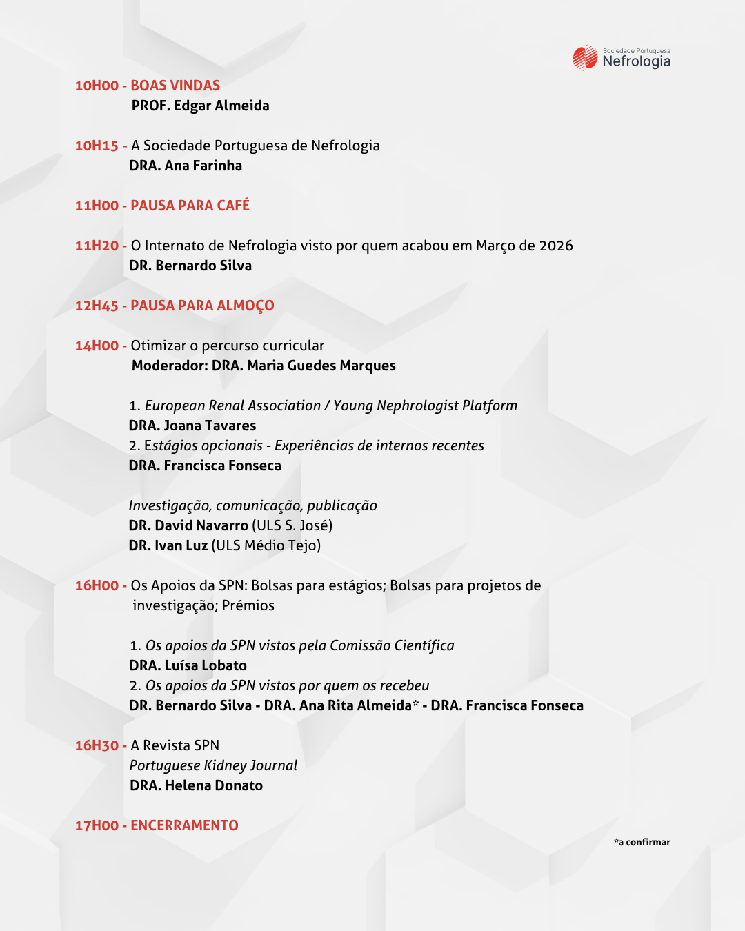 Programa detalhado da Reunião de Acolhimento dos IFE de 1.º ano